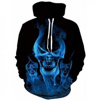 MidnightReaper Blue Skull Pullover