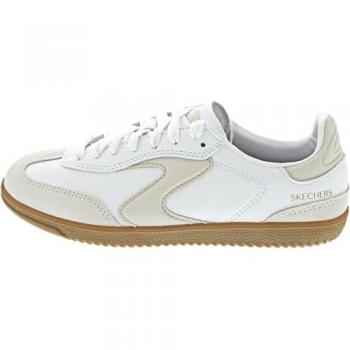 Skechers Women’s Hotshot Kickoff Leather in White/Natural, Size 7