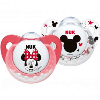 NUK Disney Baby Suckers | 0-6 Months | Silicone Soothers | BPA Free | Mickey & Minnie Mouse | 2 Count