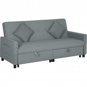 Clic Clac 3 Posti Divano Letto con Schienale Reclinabile – Grigio