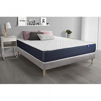 Ensemble Matelas Mémoire de Forme 140x200 avec Sommier Gris