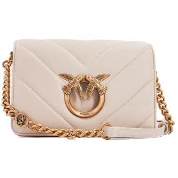 Pinko Handtasche Love Click Mini AI 23-24 PLTT 100067 A136 Écru