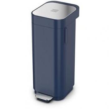 Joseph Joseph poubelle à pédale 40 L, filtre anti mauvaises odeurs, Bleu nuit
