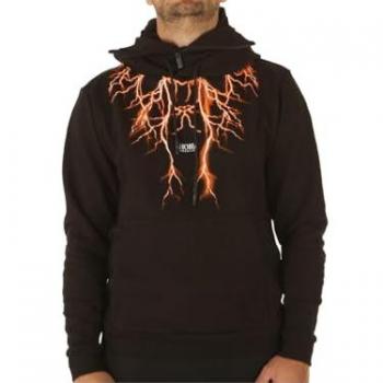 Sweat léger avec cagoule Lightning, noir/orange