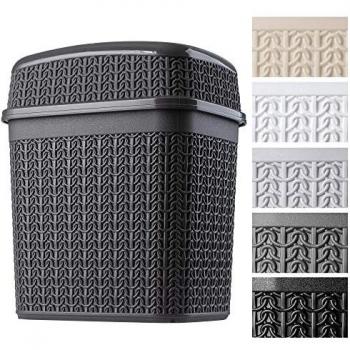 Poubelle WC Kadax 5 L Graphite – inclinable avec rabat de protection