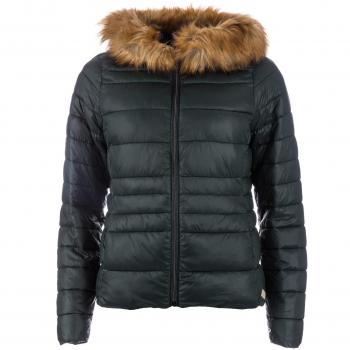 Chaqueta acolchada corta con capucha de pelo Vero Moda