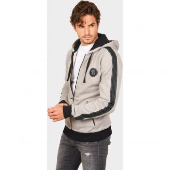 Capucha Gris Sudadera Old Skull Hombre
