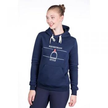 Premium Equine Comfort Hoodie – Dark Blue, Extra Small