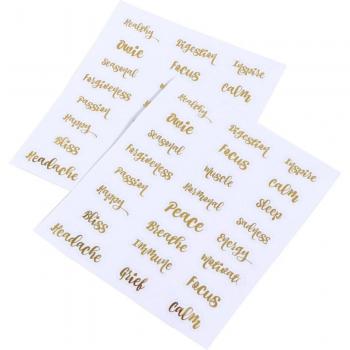 5 Sheets Gold Lettering Stickers for Essential Oil Bottles
