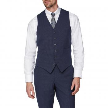 Jeff Banks Navy Blue Regular Fit Waistcoat