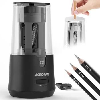 Crayon Électrique ACROPAQ, Réservoir 6‑12 mm – Fonction Arrêt/Démarrage Automatique – Pointe Tranchante/É