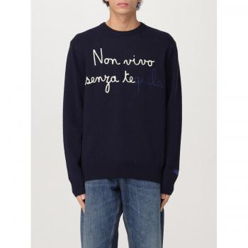 Blue XL Saint Barth Men’s Round‑Neck Knitwear