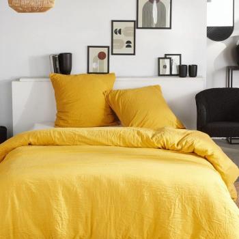 Housse de couette gaze de coton 150g/m² couleur ocre