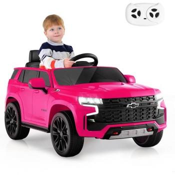 Automobile Elettrica 12V per Figli: Chevrolet SUV, Telecomando, Luci e Suoni (Rosa)