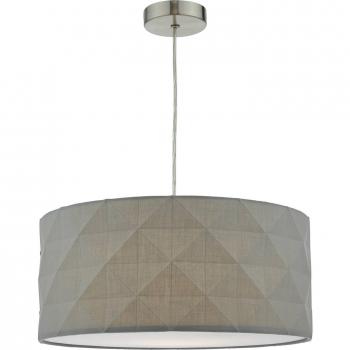 Lampadario Aisha Grigio con Paralume in Cotone