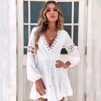Chic Boho Ruffle Dress for Autumn