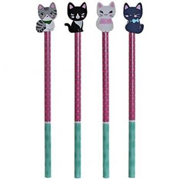 Set Matite Legno con Gomma Gattina 4