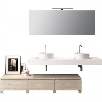 Meuble de salle de bain moderne 9 pièces ASTRA blanc-sherwood