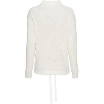 Stehkragenpullover DELMAO – unifarben, 50 % Polyacryl, Hüftlang