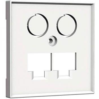 Homeway Zentralplatte 55x55mm reinweiß (rws) TV+LAN/LAN 55x55