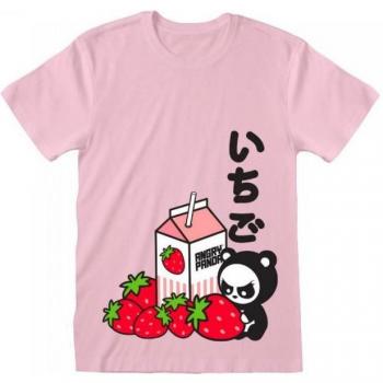 Angry Panda T-Shirt für Erwachsene, Erdbeere XL in Pink