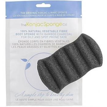 Eponge de Nettoyage du Corps avec Konjac et Charbon de Bambou
