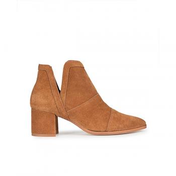 Botines de Mujer Popa Azahara en Piel Serraje con Abertura Lateral