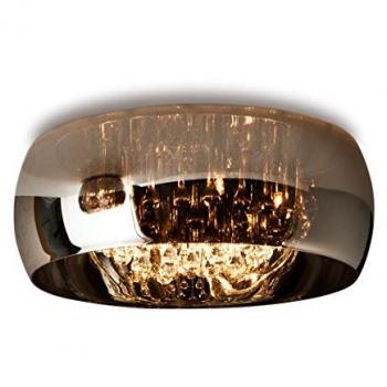 Argos 6 Light Crystal Flush Ceiling Light Chrome Mirror G9