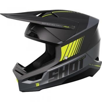Shot Race Gear Casque Cross Furious Peak Gris Jaune Fluo