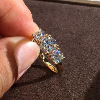 Gold Color White Crystal Stone Ring