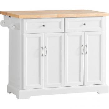 Carrello Cucina Credenza Bianco avec route, piano allungabile, modèle FKW71‑WN – Sobuy