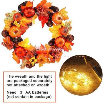 Thanksgiving Forest & Pumpkin Front Door Wreath