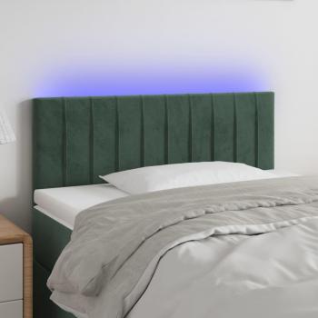 Cabecero con Luz LED en Terciopelo Verde Oscuro 80x5x78/88 cm