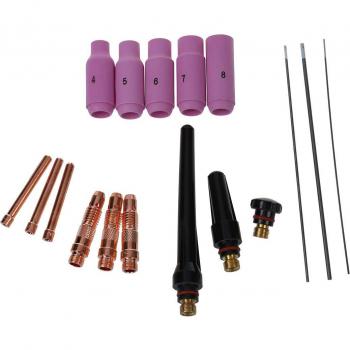 17PCS Tungsten Electrode Collet Kit for WP-17/18/26 TIG Torch