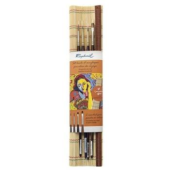Raphael 4‑Pinceaux de Précision – Aquarelle/Huile – Rond/Plat/Bombé
