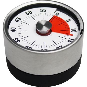 Baldr – minuterie de cuisine, 60 minutes, ronde, acier inoxydable