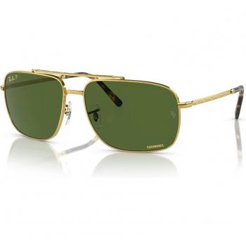 Ray-Ban Unisex RB3796 9196P1 Gafas de sol Metal Oro Verde Pillow Polarizzato