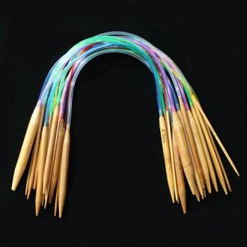 Kit de Agujas de Tejer Circular de 18 Agujas de Bambú