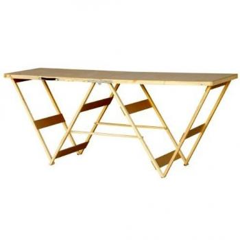 Table de Tapissage en Bois Massif avec Charge Lourde, 2 Mètres de Longueur, Outifrance, Coloris Beige