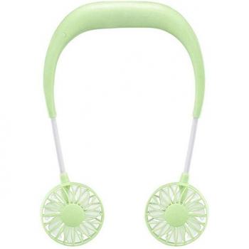 Ventilateur rechargeable USB 1200 mA, double tête à vent, trois vitesses ajustables, portatif