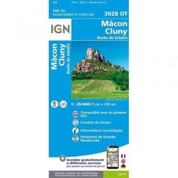 IGN Karte, Carte de randonnée (et plein air) Macon