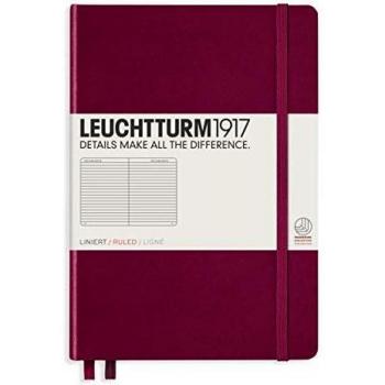 LEUCHTTURM1917 A5 Medium Hardcover Notebook, 251 Numbered Pages, Port Red