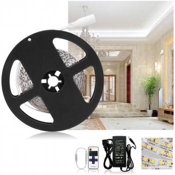 Anten 5M SMD 2835 600 Leds LED Strip Light IP20 Cool White 6000-6500K with Remote + Power Supply