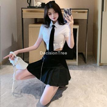 Falda escolar de cintura alta estilo cosplay para chicas
