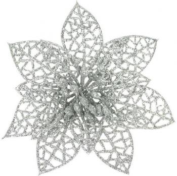 10pcs 10cm Christmas Poinsettia Flower Heads for Decoration