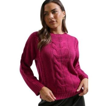 Dorothy Perkins Women's S‑Size Magenta Cable Knit Top