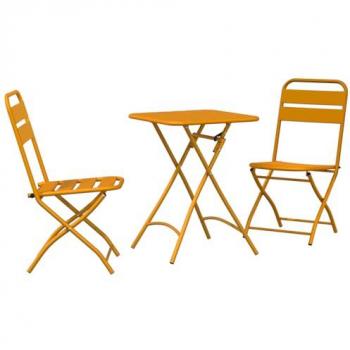 Pack Bistro Pliable (3 pièces) – Acier Moutarde