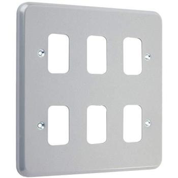 Six‑Gang Metal‑Clad Mk Grid Plus Front Plate