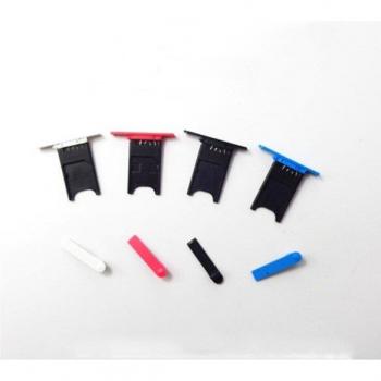 Red Ymitn USB Gap Cover + SIM Card Tray for Nokia Lumia 800