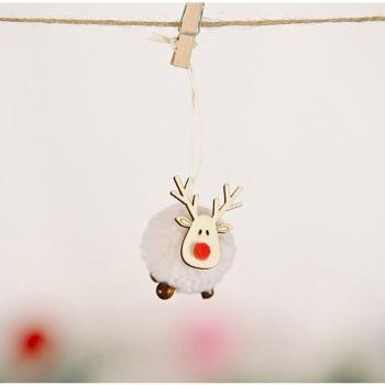 Pendentif en Feutre Cerf pour Arbre de Noël